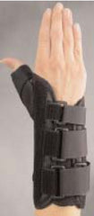 Bird & Cronin Wrist Brace with Thumb Spica Primo® Aluminum / Elastic / Foam / Plastic / Polyester Left Hand Black Medium