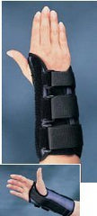 Bird & Cronin Wrist Brace Premier® Padded Aluminum / Foam / Nylon / Plastic / Polyester Left Hand Black 2X-Small