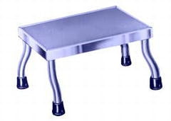 Blickman Step Stool with Handrail Kent MRI 1-Step Stainless Steel 8 Inch Step Height - M-323380-1996 - Each