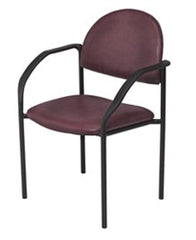 The Brewer Company Side Chair Alabaster Fixed Armrests Vinyl