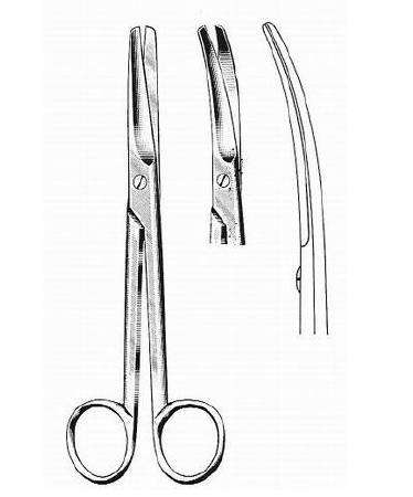 BR Surgical Dissecting Scissors HerMann Mayo 6-3/4 Inch Length Surgical Grade Stainless Steel / Tungsten Carbide NonSterile Finger Ring Handle Curved Blunt Tip / Blunt Tip - M-541231-1120 - Each