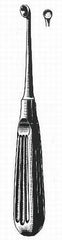 BR Surgical Bone Curette HerMann Medizintechnik Bruns Single-ended Hollow Handle with Grooves Size 000 Tip Straight Round Cup Tip - M-541239-4332 - Each