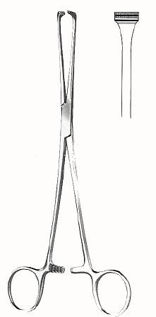 BR Surgical Grasping Forceps HerMann Medizintechnik Allis 9-3/4 Inch Length Stainless Steel NonSterile Ratchet Lock Finger Ring Handle Straight Artraumatic Jaws - M-555019-4528 - Each