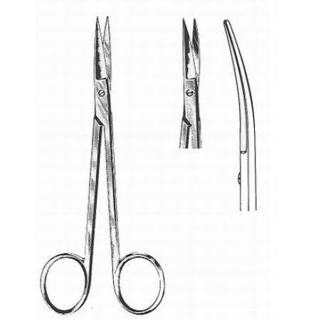 BR Surgical Scissors HerMann Sanvenero 5-1/2 Inch Length Surgical Grade Stainless Steel NonSterile Finger Ring Handle Curved Sharp Tip / Sharp Tip - M-562006-4232 - Each