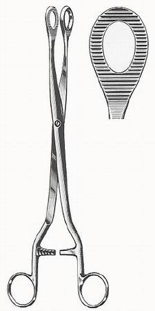 BR Surgical Uterine Polyp Forceps HerMann Medizintechnik Noto 10-5/8 Inch Length Finger Ring Handle Straight Ring, Serrated - M-698729-3192 - Each