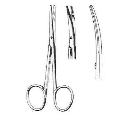 BR Surgical Dissecting Scissors HerMann Baby Lexer 4 Inch Length Surgical Grade Stainless Steel NonSterile Finger Ring Handle Curved Blunt Tip / Blunt Tip - M-713391-4897 - Each