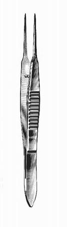 BR Surgical Dressing Forceps HerMann Medizintechnik Bonaccolto 4-1/4 Inch Length Surgical Grade Stainless Steel NonSterile NonLocking Thumb Handle Straight Extra Fine Tips - M-713425-2431 - Each