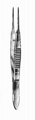 BR Surgical Dressing Forceps HerMann Medizintechnik Bonaccolto 4-1/4 Inch Length Surgical Grade Stainless Steel NonSterile NonLocking Thumb Handle Straight Extra Fine Tips - M-713425-2431 - Each