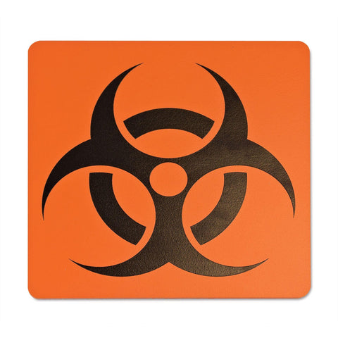 Black on Orange Biohazard Symbol Plaque Biohazard Symbol ,1 Each - Axiom Medical Supplies