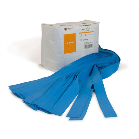Economy Textured Tourniquets Single Bulk Bag • Blue ,250 / pk - Axiom Medical Supplies