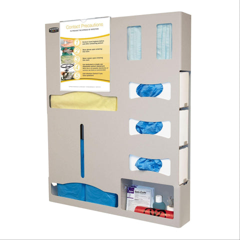 Bowman ABS Double Gown Isolation Station Bowman ABS Double Gown Isolation Station with Sign Holder • 25.15"W x 5.08"D x 30.98"H ,1 Each - Axiom Medical Supplies