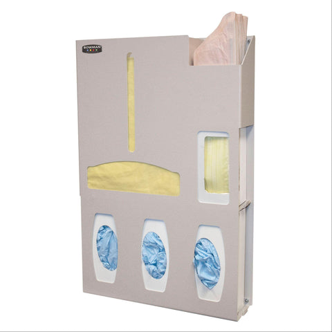 Bowman ADA ABS Isolation Station with Wipe Holder Bowman ABS Isolation Station with Wipe Holder and Sign • 16.76"W x 4.35"D x 25.73"H ,1 Each - Axiom Medical Supplies