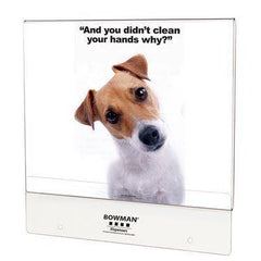 Bowman PETG Sign Holders for Hygiene Centers Bowman PETG Landscape Sign Holder • 11.25"W x 0.33"D x 11.29"H ,1 Each - Axiom Medical Supplies