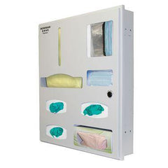 Bowman Recessed Isolation Station with Shelf Bowman Recessed Isolation Station with Shelf • 24.36"W x 4.77"D x 27.65"H ,1 Each - Axiom Medical Supplies