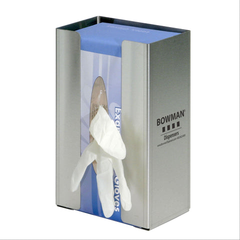 Bowman Stainless Steel Large Single Glove Box Dispenser Single • 6.5"W x 3.8"D x 9.96"H ,1 Each - Axiom Medical Supplies