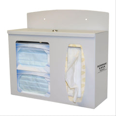 Bowman Steel Locking Hygiene Center without Sanitizer Steel • 13.65"W x 5.17"D x 11.75"H ,1 Each - Axiom Medical Supplies