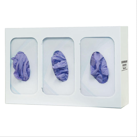 Bowman White Steel Glove Box Dispenser Quad • 21.19"W x 3.81"D x 10"H ,1 Each - Axiom Medical Supplies