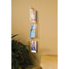 Brochure Rack Set Set of 3 Single Frost Brochure Racks • 5.25"W x 2.375"D x 11"H ,1 Each - Axiom Medical Supplies