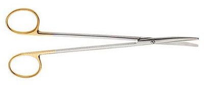 V. Mueller Dissecting Scissors Vital® Metzenbaum 7 Inch Length Surgical Grade Stainless Steel / Tungsten Carbide NonSterile Finger Ring Handle Curved Blunt Tip / Blunt Tip - M-738166-1904 - Each