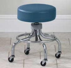 Clinton Industries Exam Stool Value Series Backless 4 Casters Gunmetal Gray