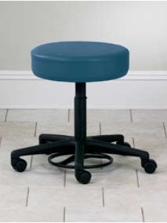 Clinton Industries Exam Stool Specialty Seating Backless Pneumatic Height Adjustment 5 Casters Black