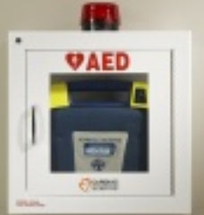 Zoll Medical Wall Mount Cabinet White, See Through Door, With Alarm, Strobe, Security Enabled AED