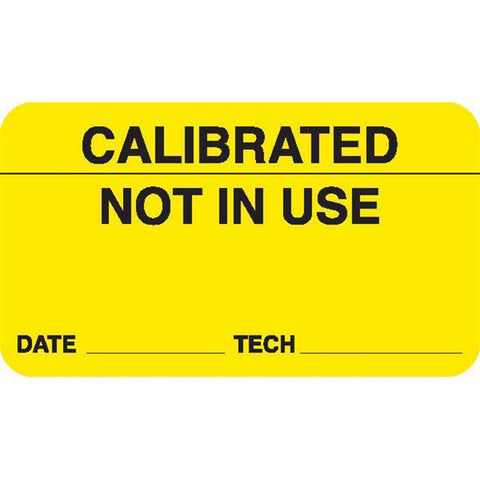 Calibration Labels "Calibrated" • Light Green • 1.25"W x 0.31"H ,760 / pk - Axiom Medical Supplies