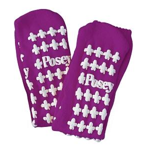 Posey Fall Management Slipper Socks Posey® Large Purple Above the Ankle - M-1145354-1584 - Pair