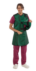 Wolf X-Ray X-Ray Apron / Vest with Thyroid Collar Burgundy Wraparound Style X-Large - M-992542-4821 - Each