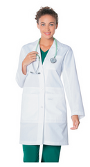 Landau Uniforms Lab Coat White Size 4 Mid Length Reusable - M-1105957-38 - Each