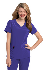 Landau Uniforms Scrub Shirt Motivate Large Black Short Sleeve Female - M-1107178-4807 - Each