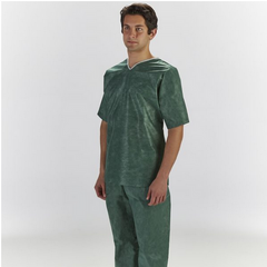 Graham Medical Products Scrub Shirt Medium Green Without Pockets Short Sleeve Unisex - M-943154-4201 - Case of 30