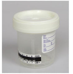 Azer Scientific Specimen Container with Temperature Strip DuoClick™ 53 mm Opening Polypropylene 90 mL (3 oz.) Screw Cap Patient Information Sterile - M-1077747-848 - Case of 400
