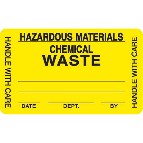 Caution Labels MarketLab Hazardous Materials Label, Yellow PK1000 ,1000 / pk - Axiom Medical Supplies