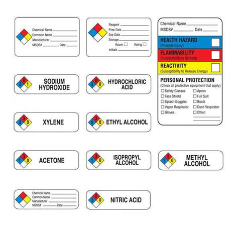 Chemical Hazard Labels MarketLab Methyl Alcohol Label, Multicolor PK250 ,250 / pk - Axiom Medical Supplies