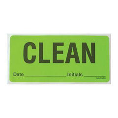 Clean Label "Clean" • Light Green • 0.94"H x 100'L ,1 Each - Axiom Medical Supplies