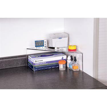 MarketLab Benchtop Corner Storage Shelf MarketLab Benchtop Corner Storage Shelf • 12"W x 12"L x 5.25"H ,1 Each - Axiom Medical Supplies