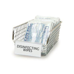 Clear Clip Label Holder for Wire Baskets For Label Size 3"W x 1.25"H ,Pack oF 25 - Axiom Medical Supplies