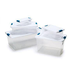 Clear Latchable Boxes 23.75"L x 16"W x 6.875"H • 32qt/30l ,2 / pk - Axiom Medical Supplies