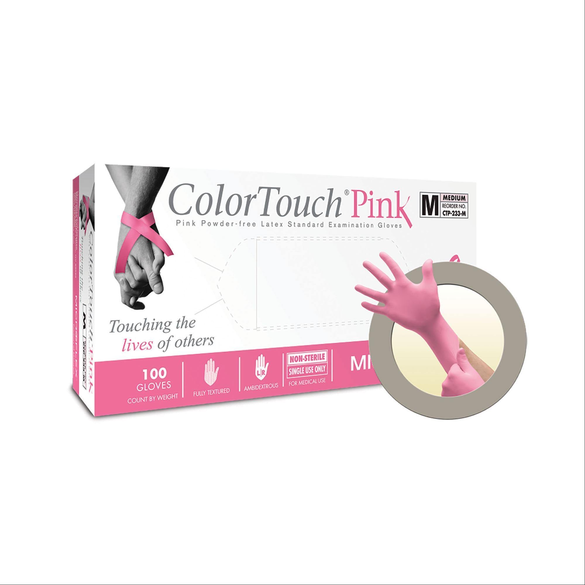 Colortouch Powder-Free Latex Exam Gloves X-Small ,100 / bx - Axiom Medical Supplies
