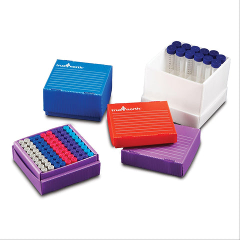 Corrugated Polypropylene Freezer Box For 5mL Tubes • 25 place ,10 / pk - Axiom Medical Supplies