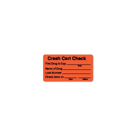 Crash Cart Check Label Crash Cart Check Labels • 3"W x 1.625"H ,320 / roll - Axiom Medical Supplies