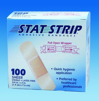 Dukal Adhesive Strip American® White Cross Stat Strip® 1 X 3 Inch Plastic Rectangle Sheer Sterile