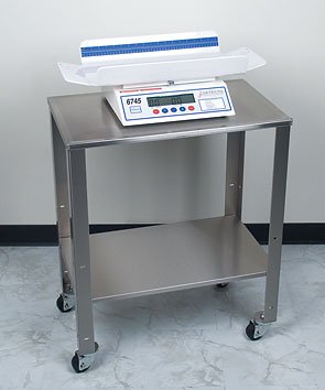 Detecto Scale Baby Scale Cart Detecto® Stainless Steel 27.75 X 33.4 X 16.75 Inch Silver