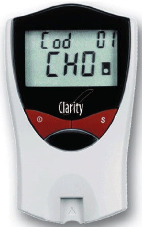 Clarity Diagnostics Blood Glucose and Cholesterol Meter Clarity® Plus 15 to 30 Second Results Stores Up To 99 Results Auto Coding