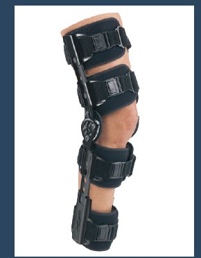 DJO Hinged Leg Brace Telescoping TROM™ Advance One Size Fits Most Hook and Loop Closure < 26 Inch Circumference Left or Right Leg