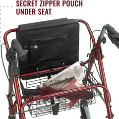 DMI Lightweight Extra-Wide Heavy-Duty Aluminum Rollator AM-501-1029-4100