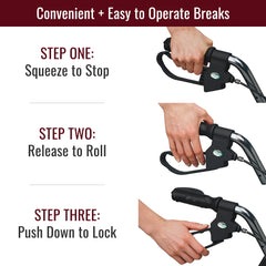 DMI Lightweight Extra-Wide Heavy-Duty Aluminum Rollator AM-501-1029-4100