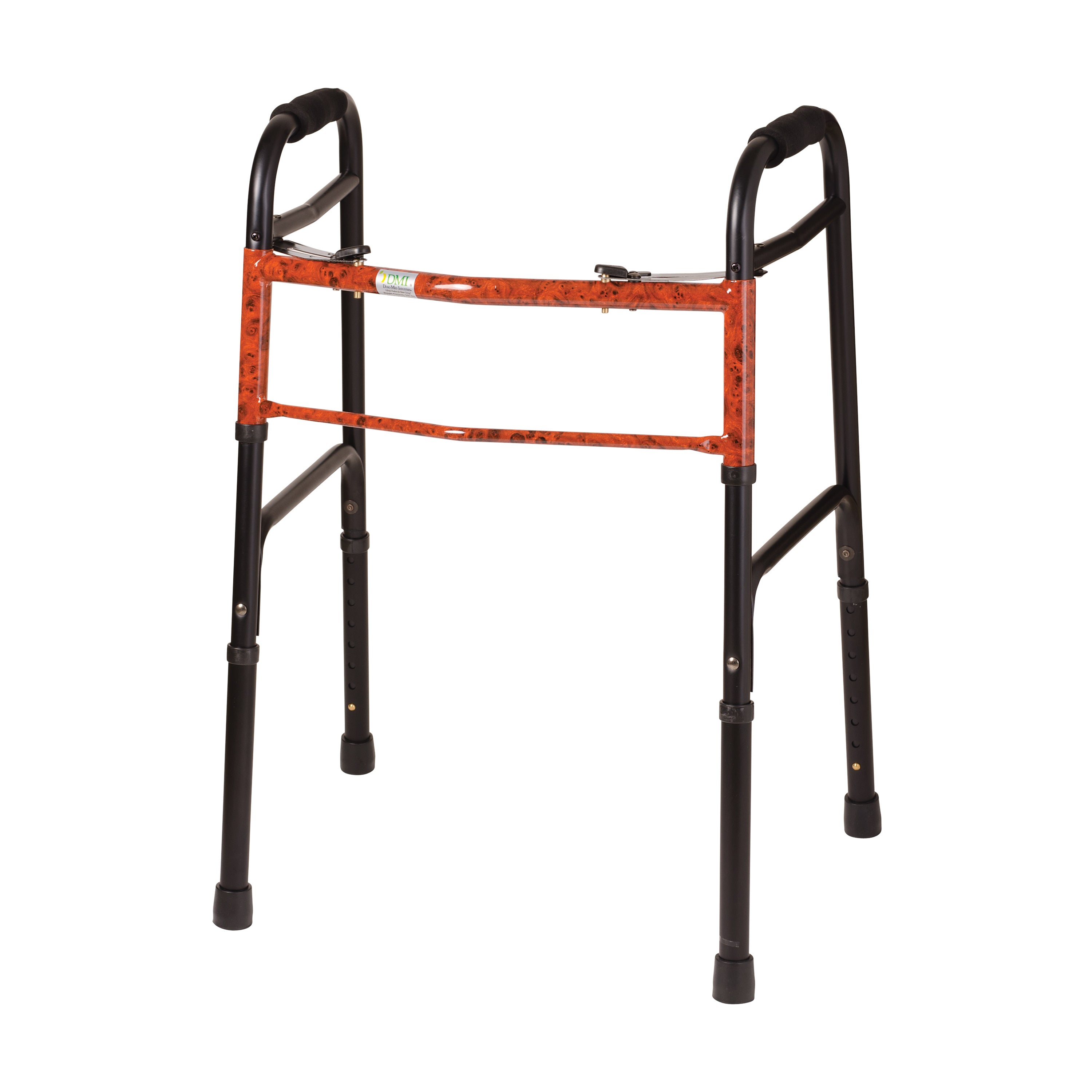 DMI Two-Button Release Folding Walker with Wheels, 2 PER PACK AM-500-1045-1200