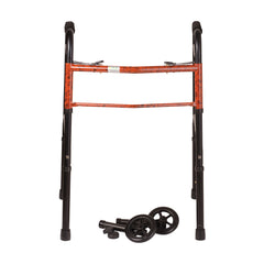 DMI Two-Button Release Folding Walker with Wheels, 2 PER PACK AM-500-1045-0900